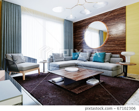 Newly designed living room with modern 67102306