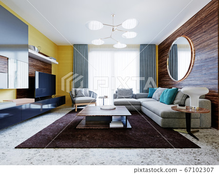 Newly designed living room with modern 67102307