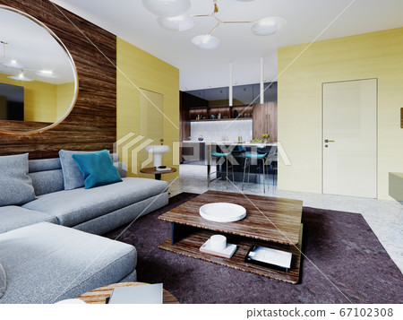 Newly designed living room with modern 67102308