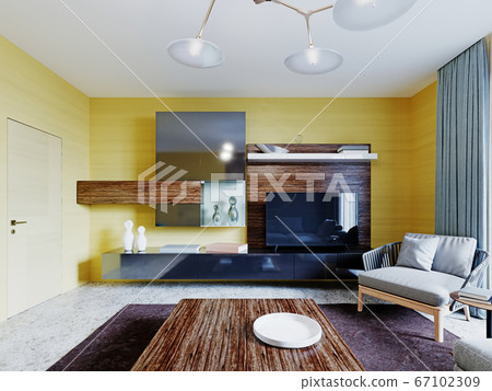 Newly designed living room with modern 67102309