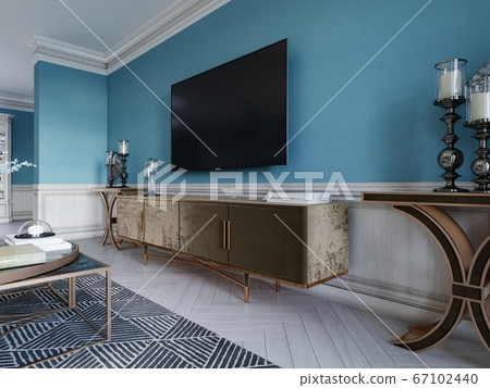 TV unit, TV set in a modern living room in a 67102440