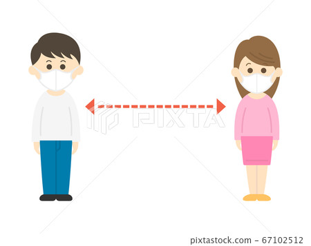Illustration of social distance - Stock Illustration [67102512] - PIXTA
