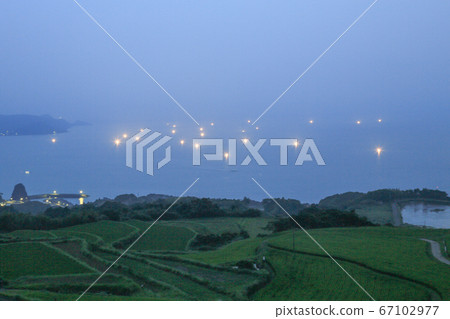 Yamaguchi Prefecture Summer, Yutoya district, Nagato city Togohata rice terraces and fishing fire Yamaguchi Prefecture Summer, Yutoya district, Nagato city Togohata rice terraces and fishing fire 67102977