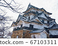 Hikone Castle watercolor painting 67103311