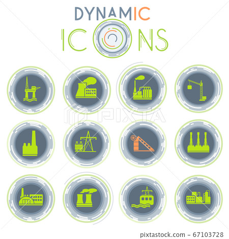 Factory and Industry dynamic icons Factory and Industry dynamic icons 67103728