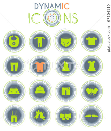 Baby clothes dynamic icons 67104110