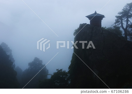 A rainy season in Yamagata, a view from Godaido of Yamanouji Temple (Tateishi Temple) A rainy season in Yamagata, a view from Godaido of Yamanouji Temple (Tateishi Temple) 67106286