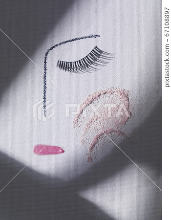 Female face drawn with cosmetics Female face drawn with cosmetics 67108897