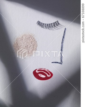 Female face drawn with cosmetics 67108899