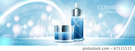 cosmetic product poster, bottle package design with moisturizer cream or liquid, sparkling background with glitter polka, vector design. cosmetic product poster, bottle package design with moisturizer cream or liquid, sparkling background with glitter polka, vector design. 67111515