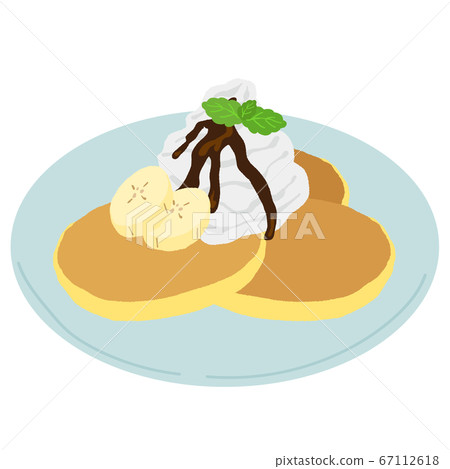 巧克力香蕉煎餅配大量新鮮奶油 67112618