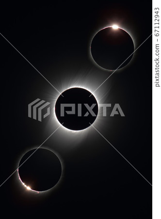 Total solar eclipse and diamond ring 67112943