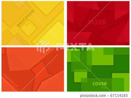 Set of Four Backgrounds with Geometric Pattern Set of Four Backgrounds with Geometric Pattern 67114285
