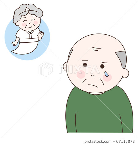 一位老人以死者的服裝以紀念死者的插圖 一位老人以死者的服裝以紀念死者的插圖 67115878