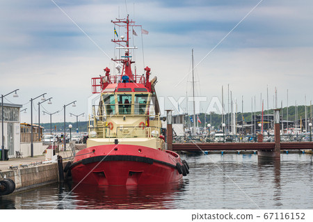 Picture of Military control boat parked in the 67116152