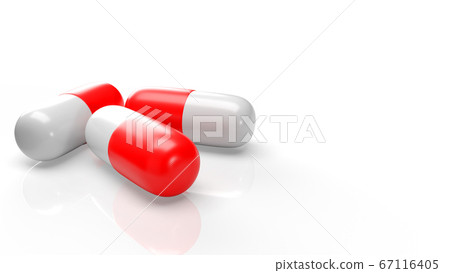 The red white capsule 3d rendering for medical content. 67116405