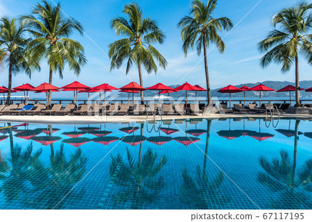 Poolside of tropical resort (Phuket, Thailand) 67117195