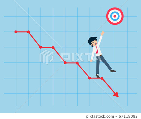 Salary Man Trying to grab the goal On the falling 67119082