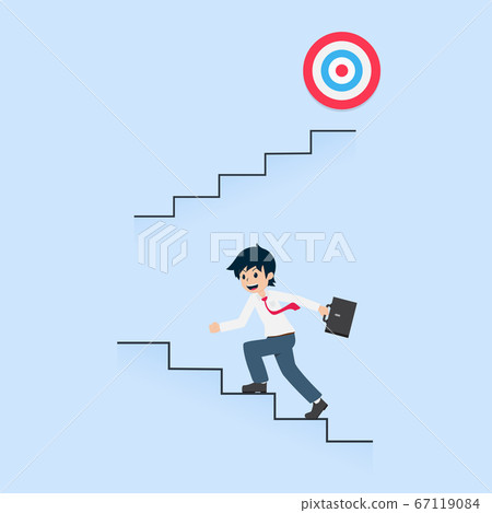 Salary Man Stepping up the stairs to reach the 67119084