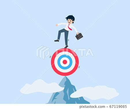 Salary Man Standing on a target at the summit of a 67119085