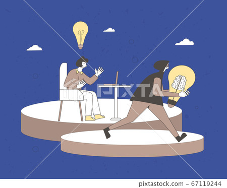 Vectror thieves run with creaive new idea symbol. 67119244