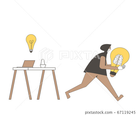 Vectror thieves run with creaive new idea symbol. 67119245