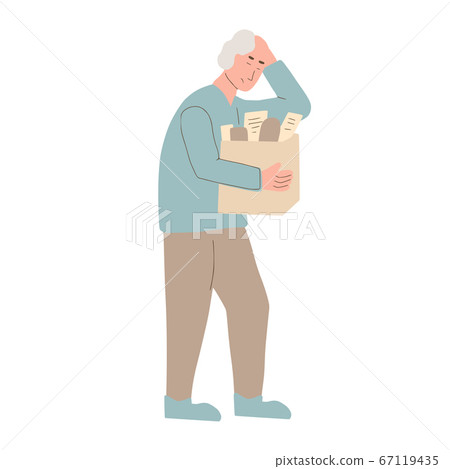 Jobless chracter. Dismissed man vector color flat Jobless chracter. Dismissed man vector color flat 67119435