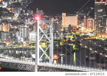 Strait night view Shimonoseki Hinoyama Park Strait night view Shimonoseki Hinoyama Park 67119513