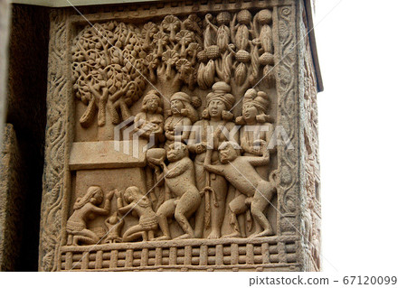 Stone Pillar Carving at Sanchi 67120099