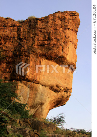 Huge Rocky Boulder at Badami Huge Rocky Boulder at Badami 67120104