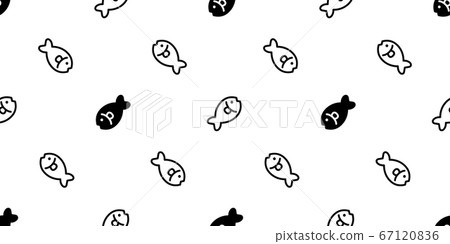 fish Seamless pattern salmon vector tuna shark... - Stock Illustration  [67120836] - PIXTA