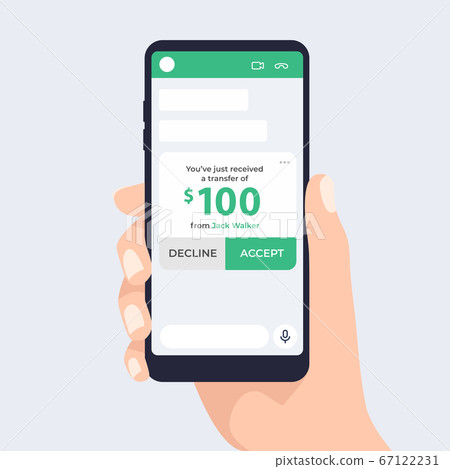 Money transfer via chat. Pay via mobile app. Sending and receiving money. Money transfer via chat. Pay via mobile app. Sending and receiving money. 67122231
