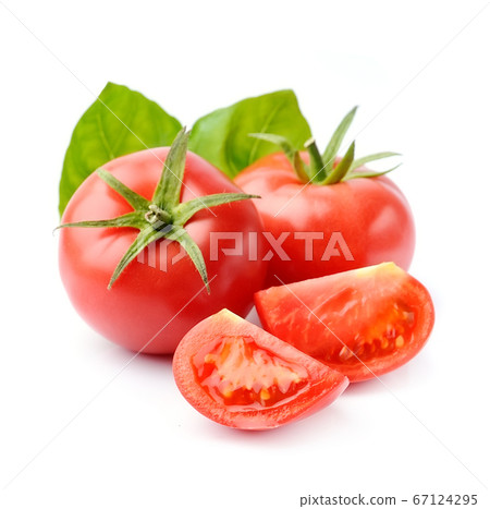 Fresh tomato with basil Fresh tomato with basil 67124295