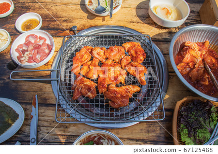 木炭烤雞，雞肉，雞肉外出就餐 67125488