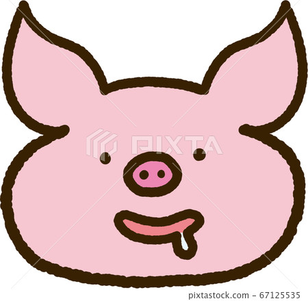 Face icon of a piglet drooling Face icon of a piglet drooling 67125535