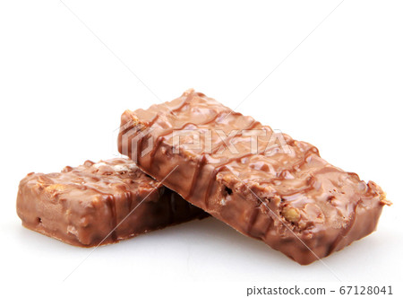 Chocolate wafers isolated on white background 67128041