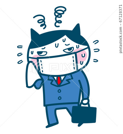 Mask heat stroke cat character 67128371