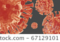 Coronavirus 3D concept of Covid 19 pandemic 3d render 67129101