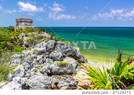 Tulum and Caribbean Sea, Yucatan - Mexico 67129273