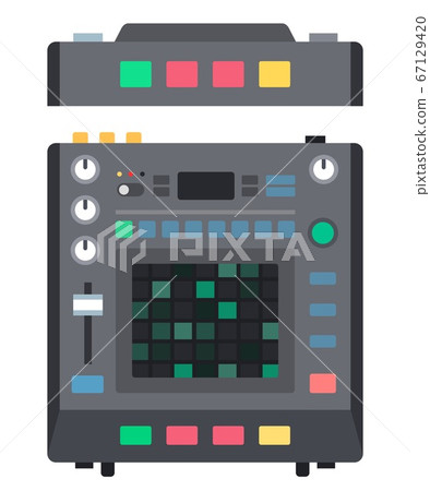 Drum machine instrument for creating music Musician vector icon flat isolated illustration. Drum machine instrument for creating music Musician vector icon flat isolated illustration. 67129420