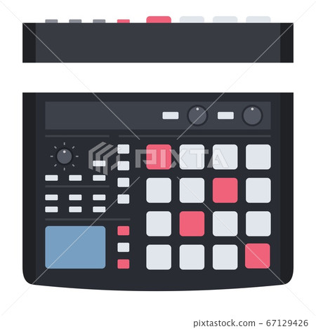 Electronic musical instrument rhythm computer Musician vector icon flat isolated illustration. Electronic musical instrument rhythm computer Musician vector icon flat isolated illustration. 67129426