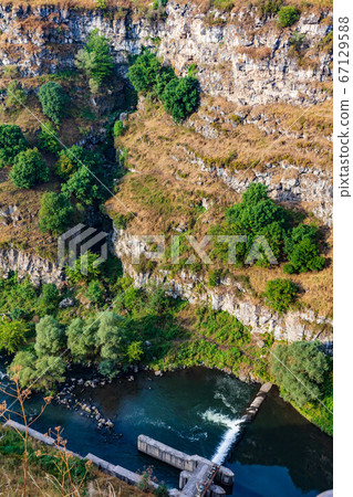 Dzoraget river Lori Berd canyon panorama landscape Stepanavan Lorri Armenia landmark Dzoraget river Lori Berd canyon panorama landscape Stepanavan Lorri Armenia landmark 67129588