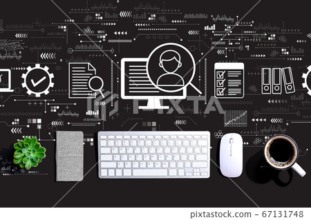 Document management system concept with a computer keyboard 67131748