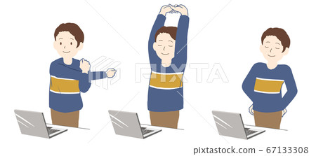Male during telework break (no line) Male during telework break (no line) 67133308