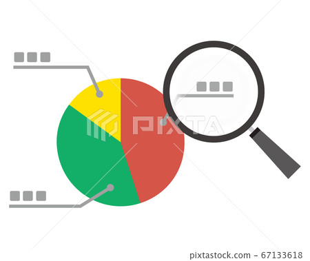 矢量圖的放大鏡放大鏡餅圖 67133618