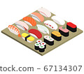 Isometric illustration of sushi 67134307