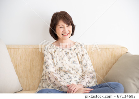 Senior woman stay home Senior woman stay home 67134692