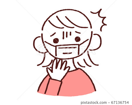 害怕的面具的年輕女子 害怕的面具的年輕女子 67136754