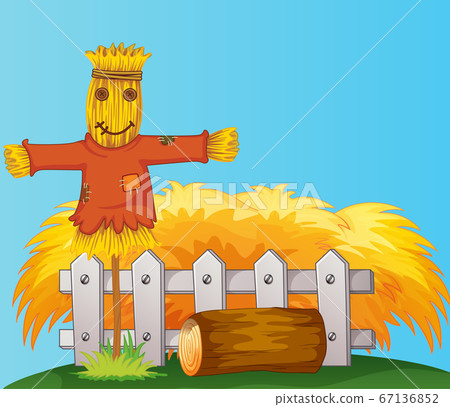 Scarecrow and straw cartoon style Scarecrow and straw cartoon style 67136852