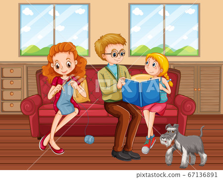 Happy family at home Happy family at home 67136891